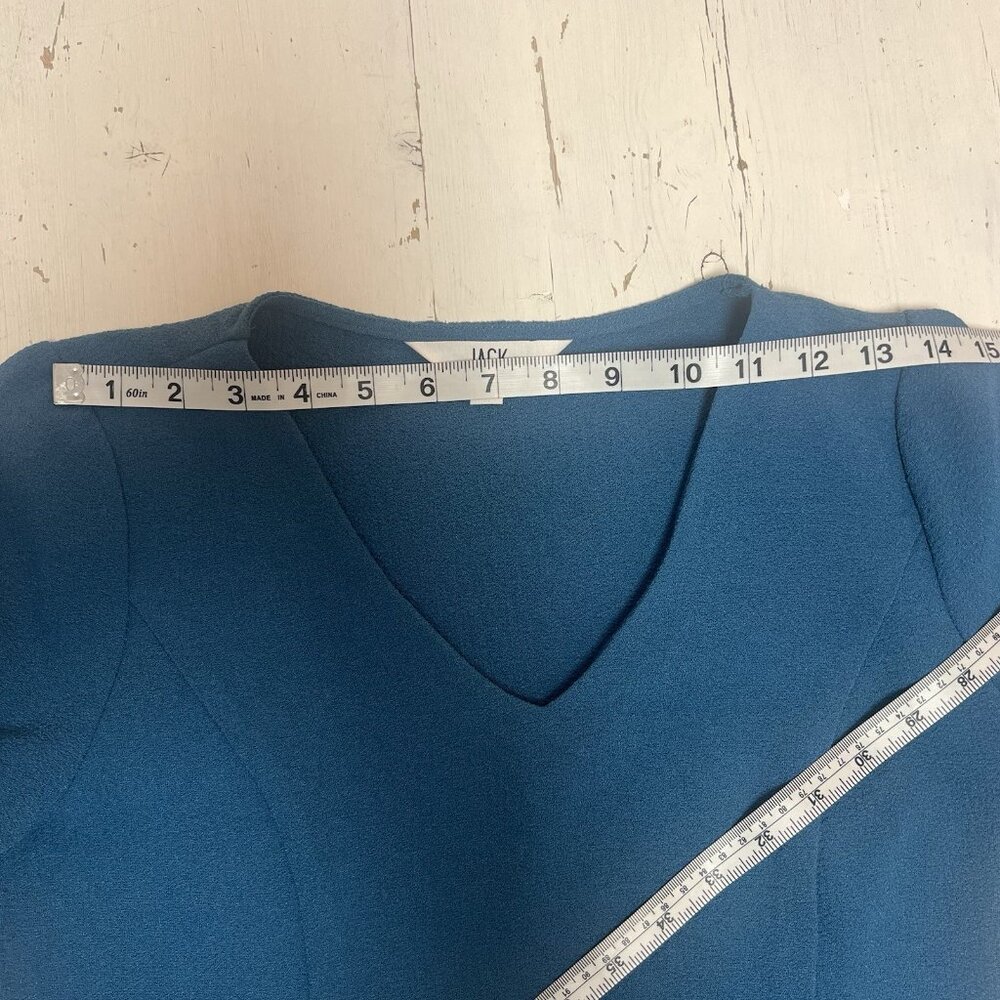 Jack by BB Dakota V Neck Shift Dress Teal Mod Retro size XS - Picture 7 of 12